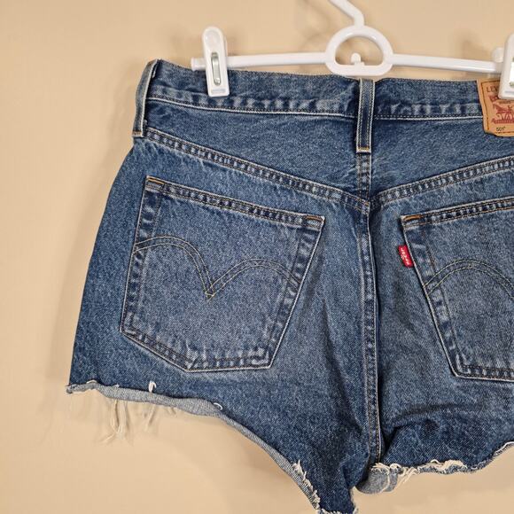 Women's Levi's Button Fly "501" Cut Off Denim Jean Shorts | Size 30 - Picture 6 of 11